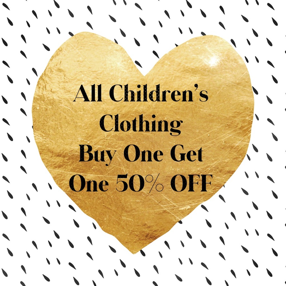 Sale on Children’s Clothing! BOGO 50% off!!